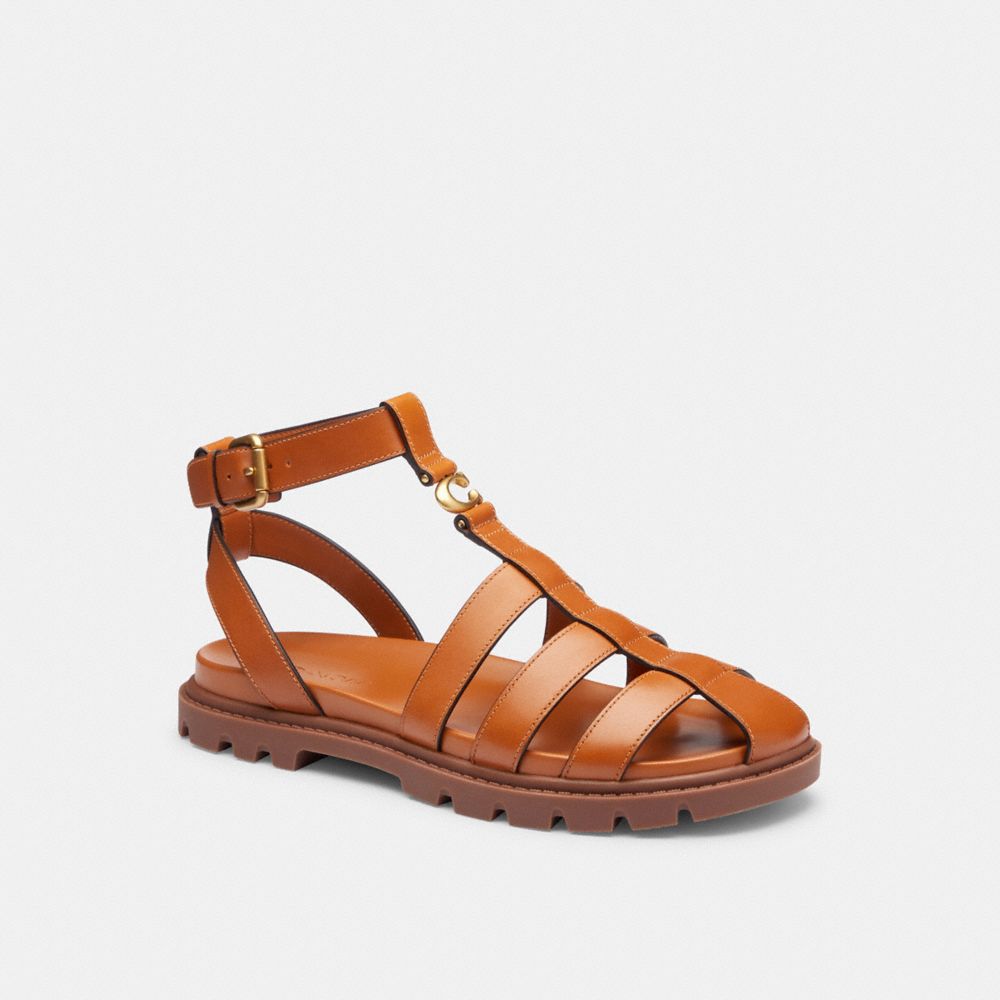 Coach Fisherman Plateau-sandale Mit Skulpturiertem C In Brown