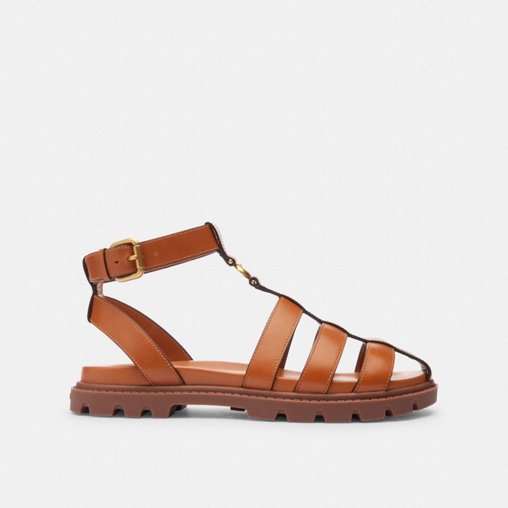 COACH®,Sculpted C Fisherman Sandal,,Angle View