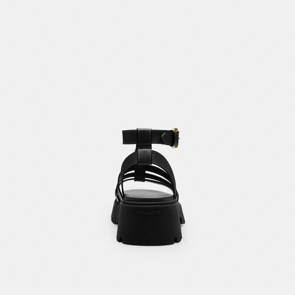 COACH®,Sculpted C Platform Fisherman Sandal,Black,Alternate View