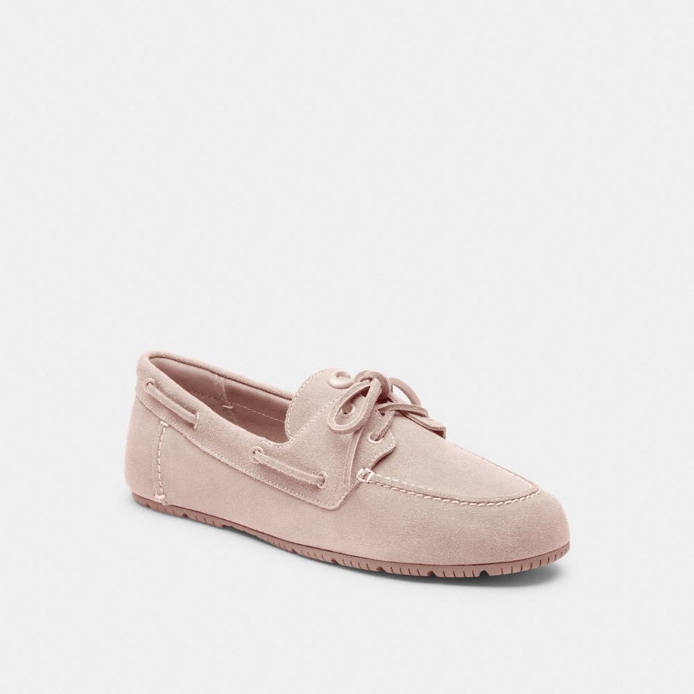 COACH®,Sculpted C Boat Shoe,Blush,Front View
