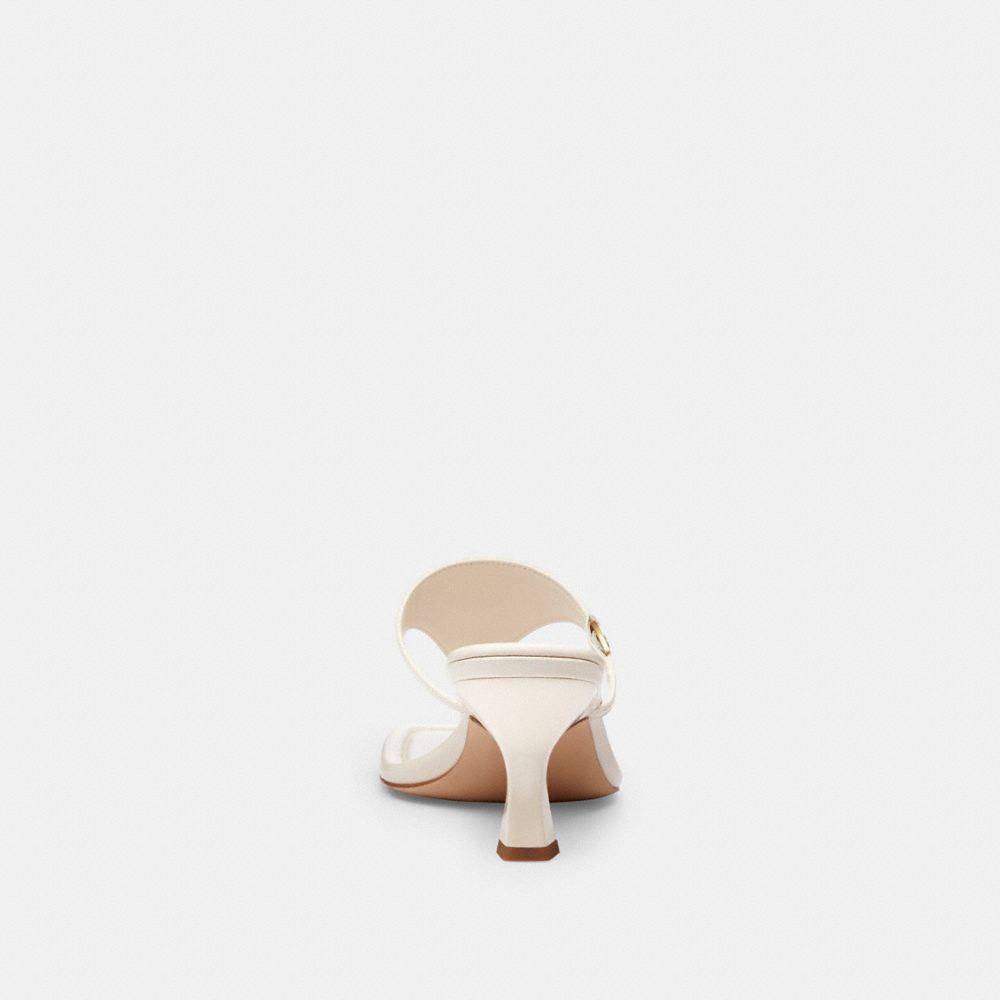 COACH®,Heritage C Plaque Thong Sandal,White,Alternate View