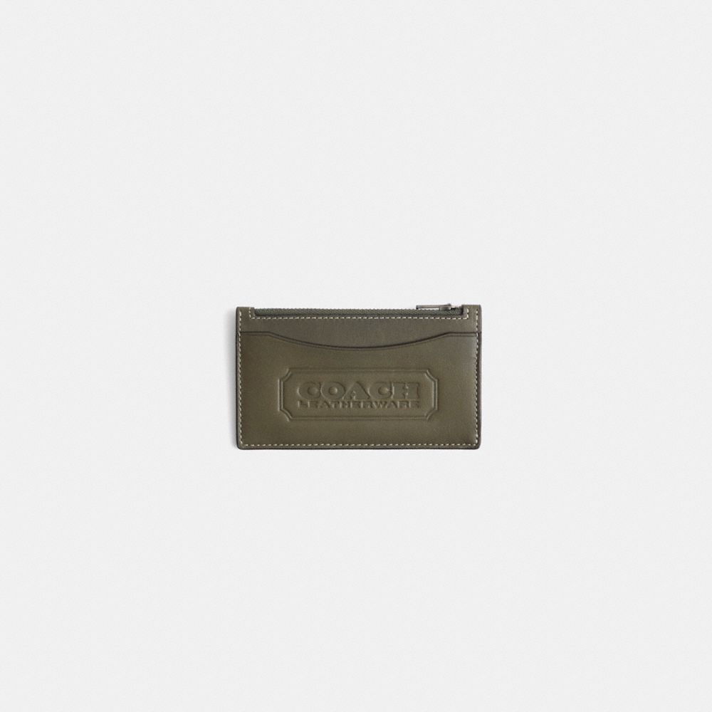 Coach Restored Zip Card Case With  Badge