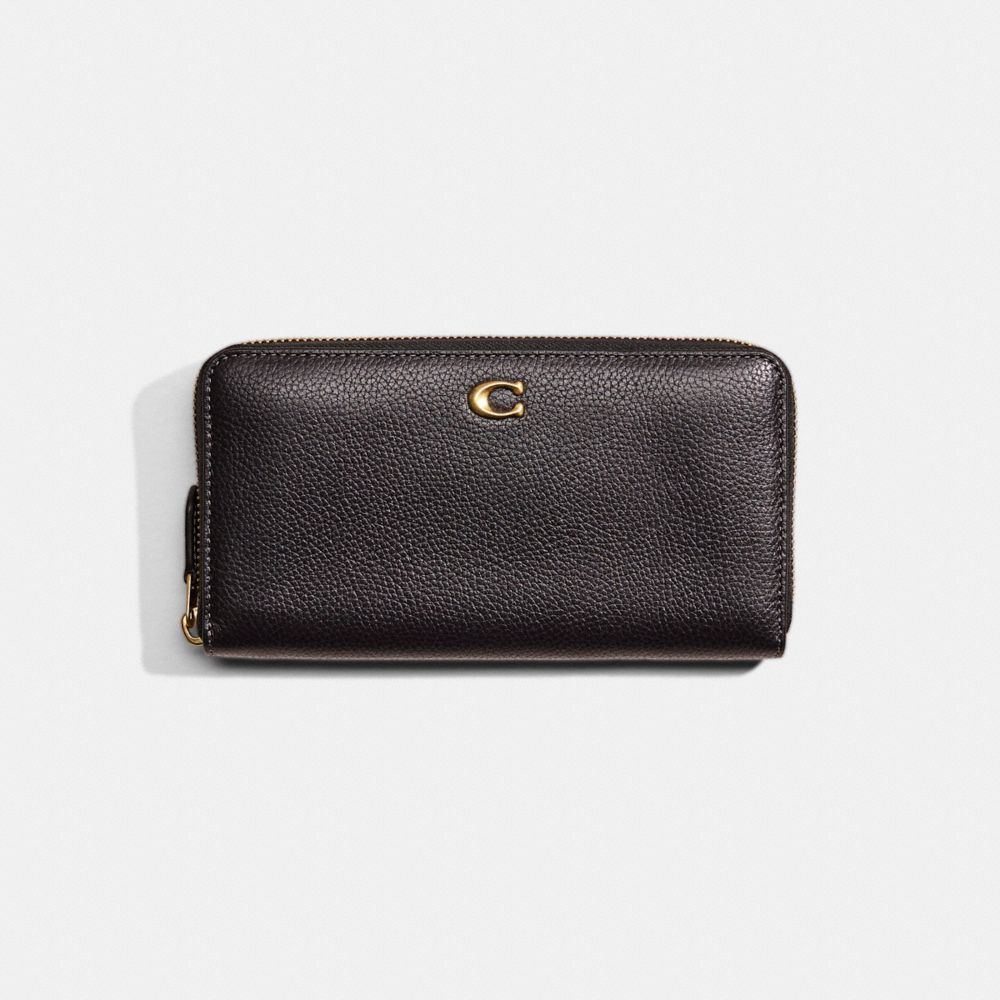 Coach Restored Accordion Zip Wallet In Brass/black