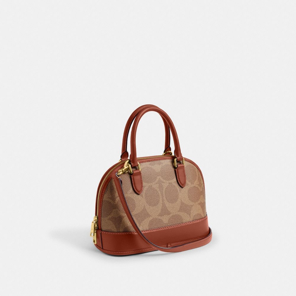 COACH®,Sabrina Satchel Bag In Signature Canvas,,Angle View