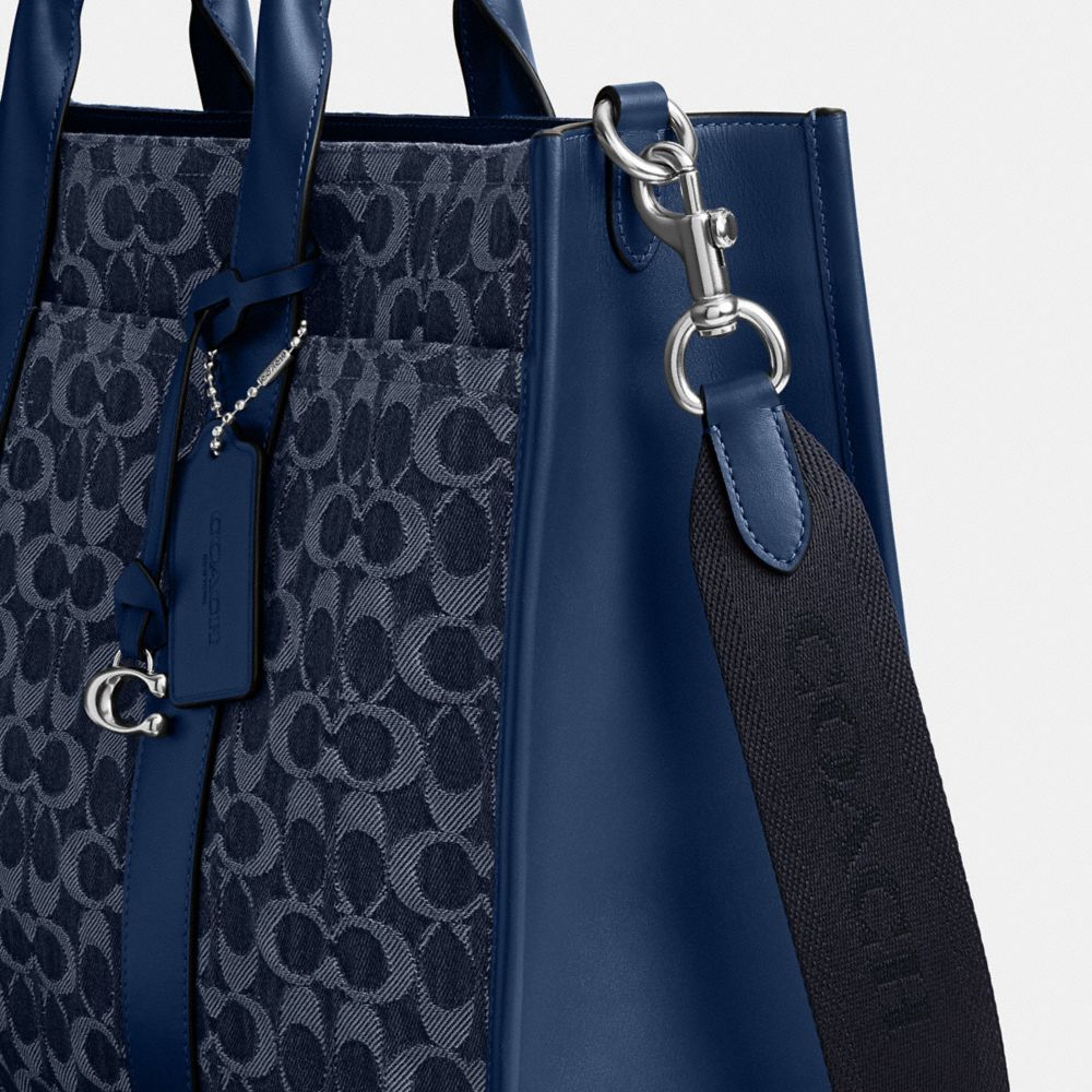 COACH®,Wesley Tote In Signature Denim,Multi Color,Closer View