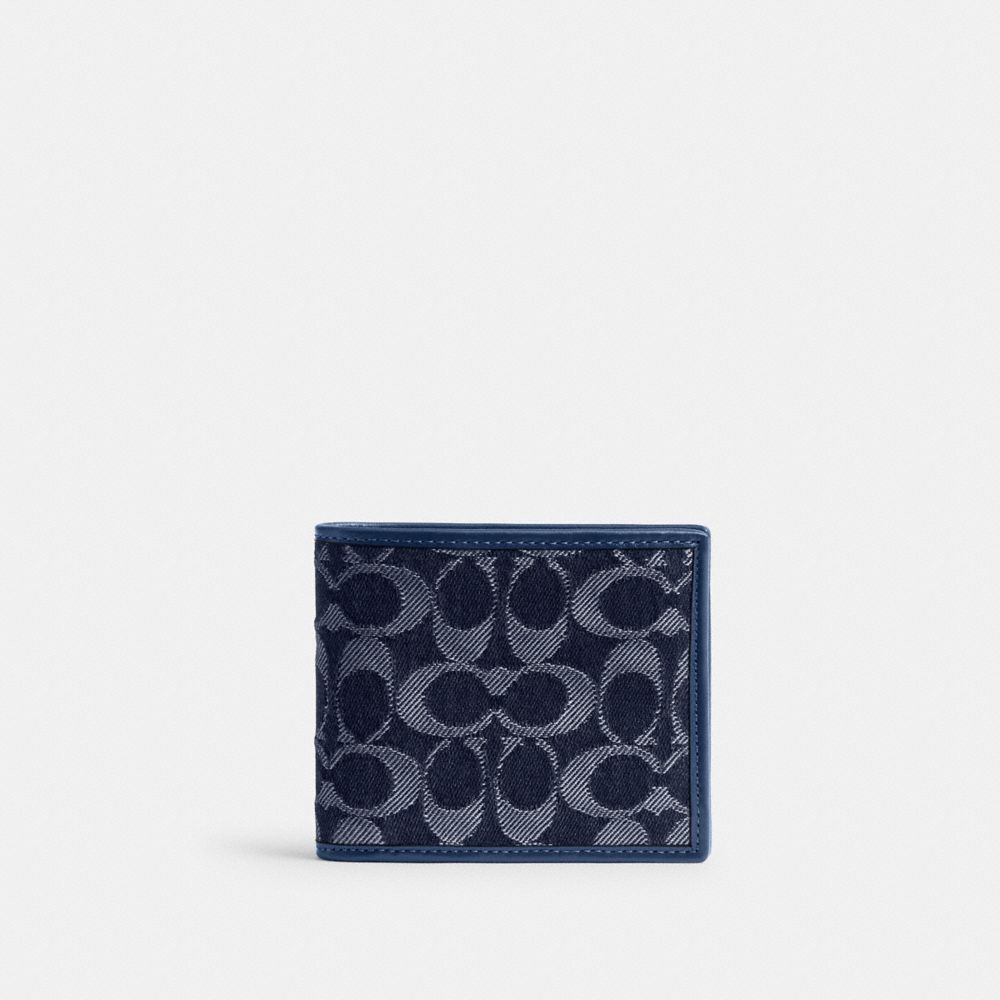 COACH®,3 In 1 Wallet In Signature Denim,,Front View