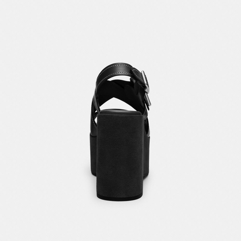 COACH®,Archival Buckle Wedge,Black,Alternate View
