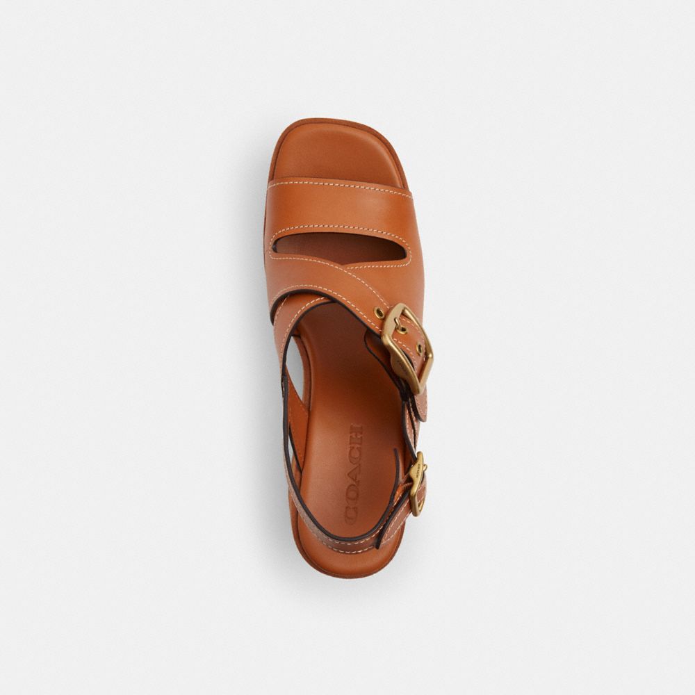 COACH®,Archival Buckle Wedge,Brown,Inside View,Top View