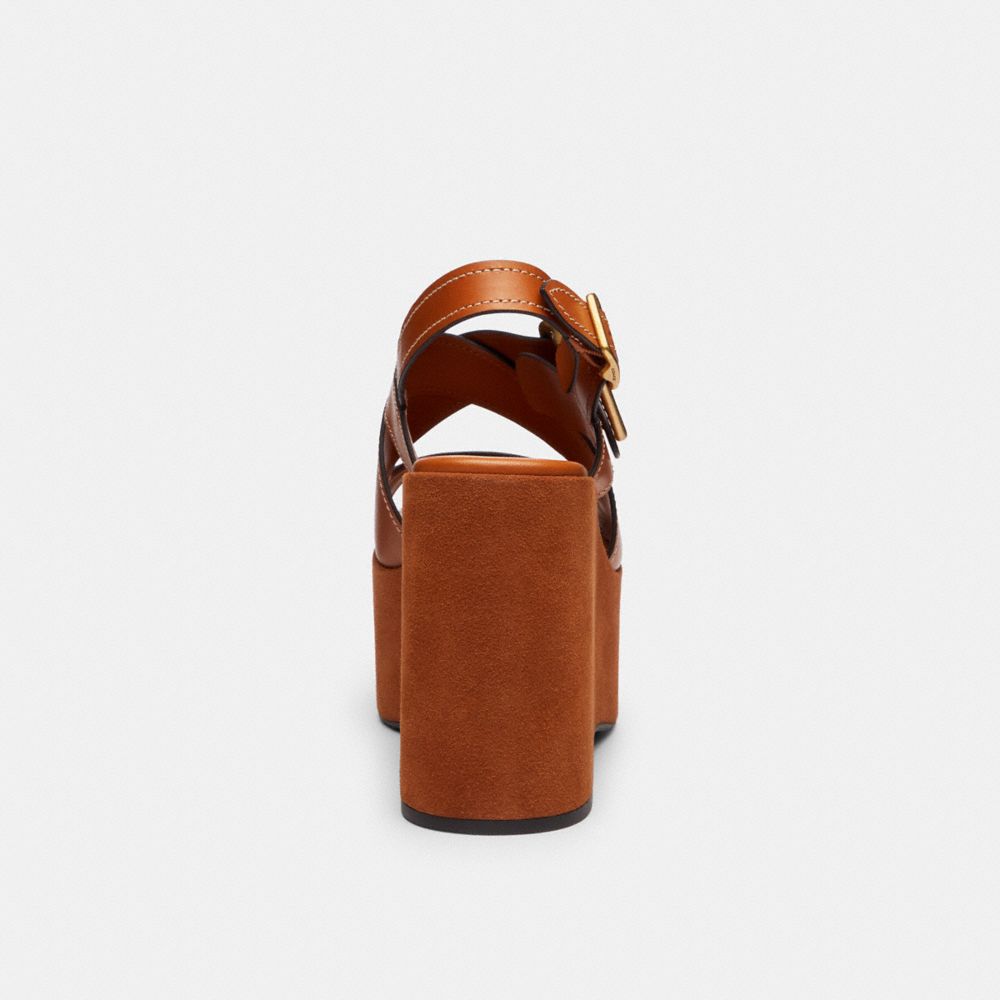 COACH®,Archival Buckle Wedge,Brown,Alternate View