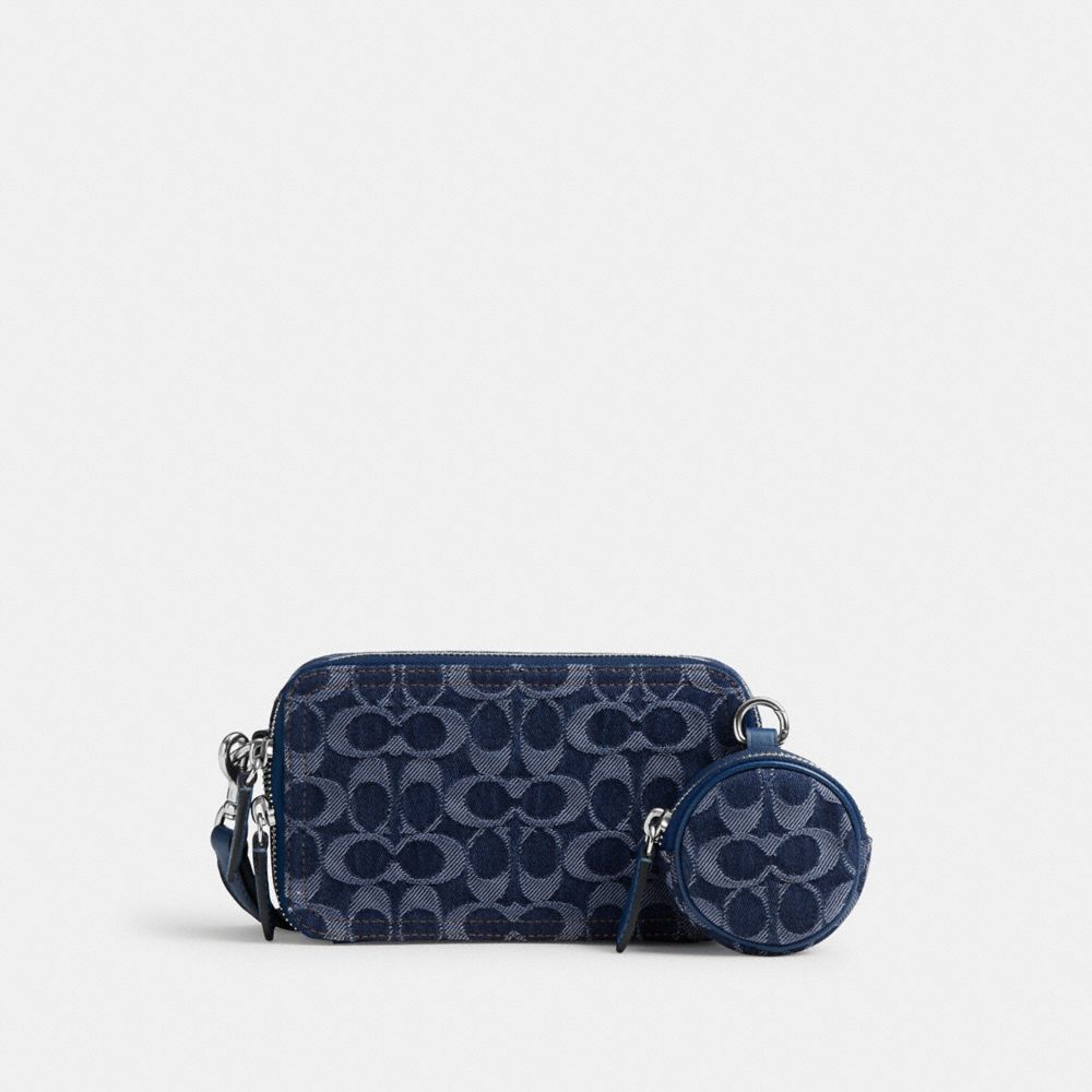 COACH®,Charter Slim Crossbody Bag In Signature Denim,,Front View