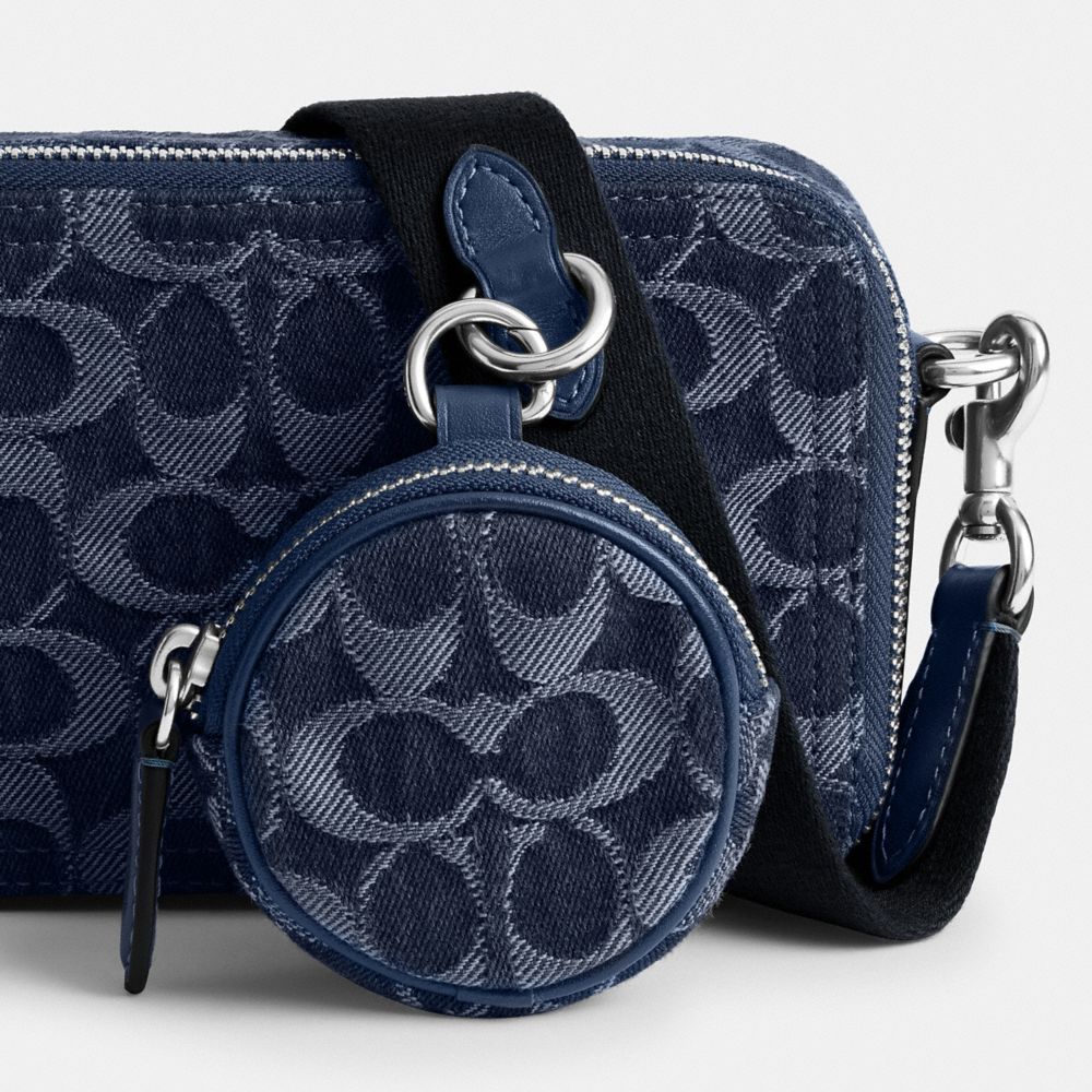 COACH®,Charter Slim Crossbody Bag In Signature Denim,Navy,Closer View
