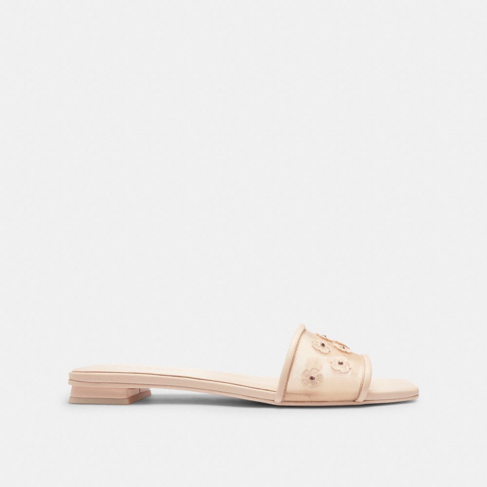 COACH®,Flat Sandal With Tea Rose,,Angle View