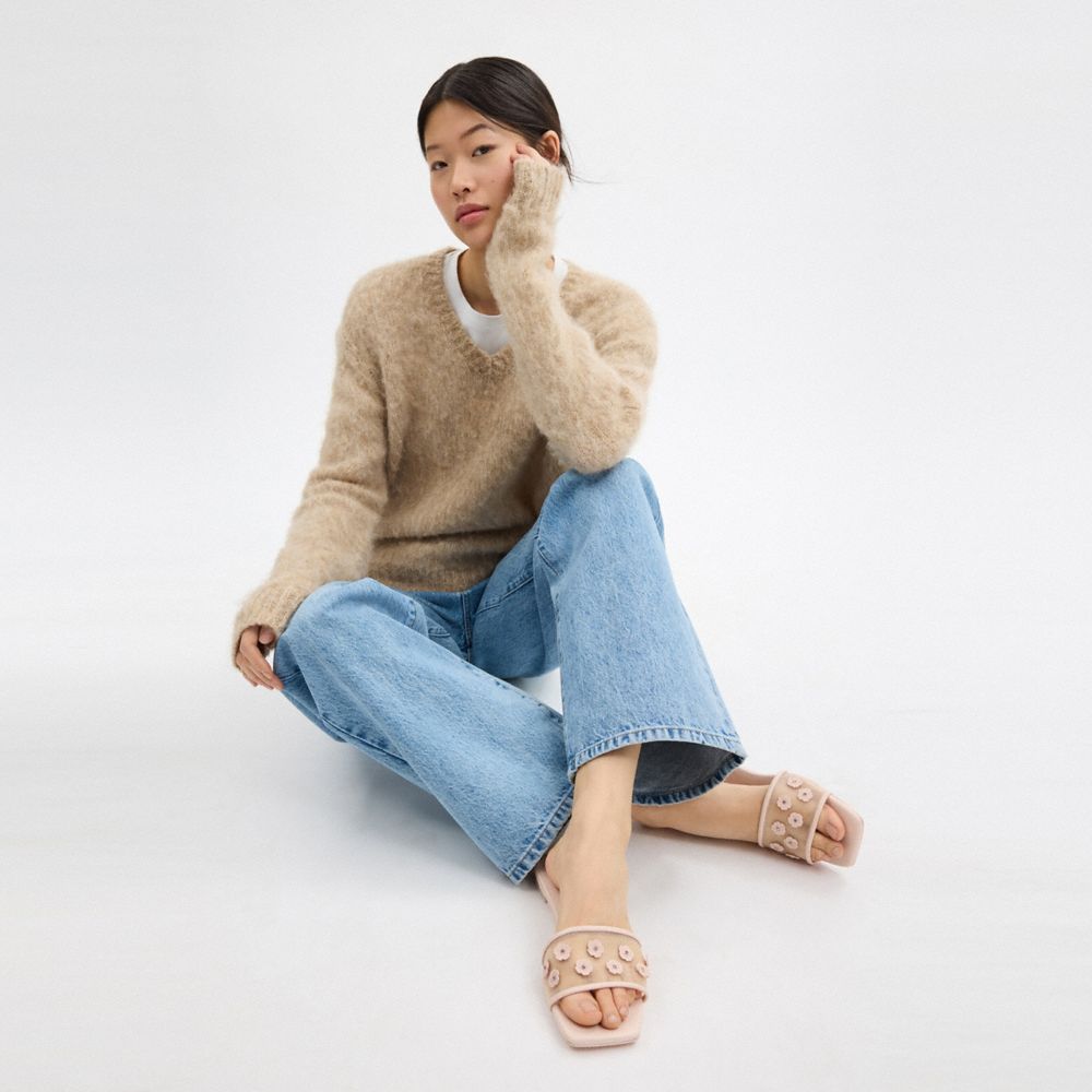 COACH®,Flat Sandal With Tea Rose,,Detail View