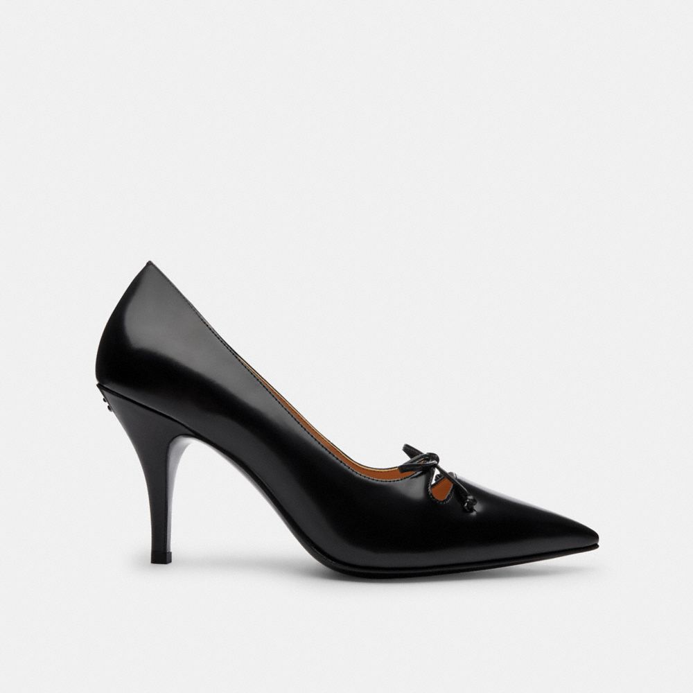 COACH®,Pump,Black,Angle View