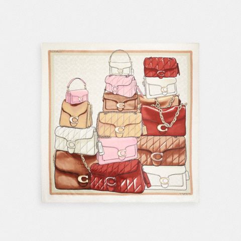 Женские сумки Coach Stacked Tabby Bags Print Silk Square Scarf