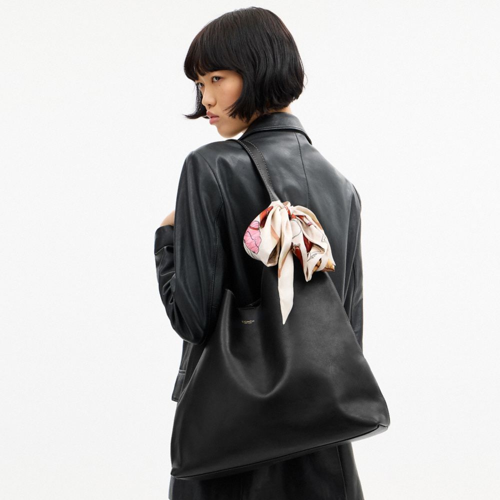 Stacked Tabby Bags Print Silk Skinny Scarf