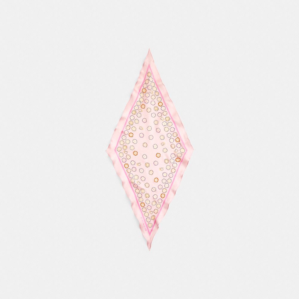 Waterfall Tea Rose Print Silk Diamond Scarf