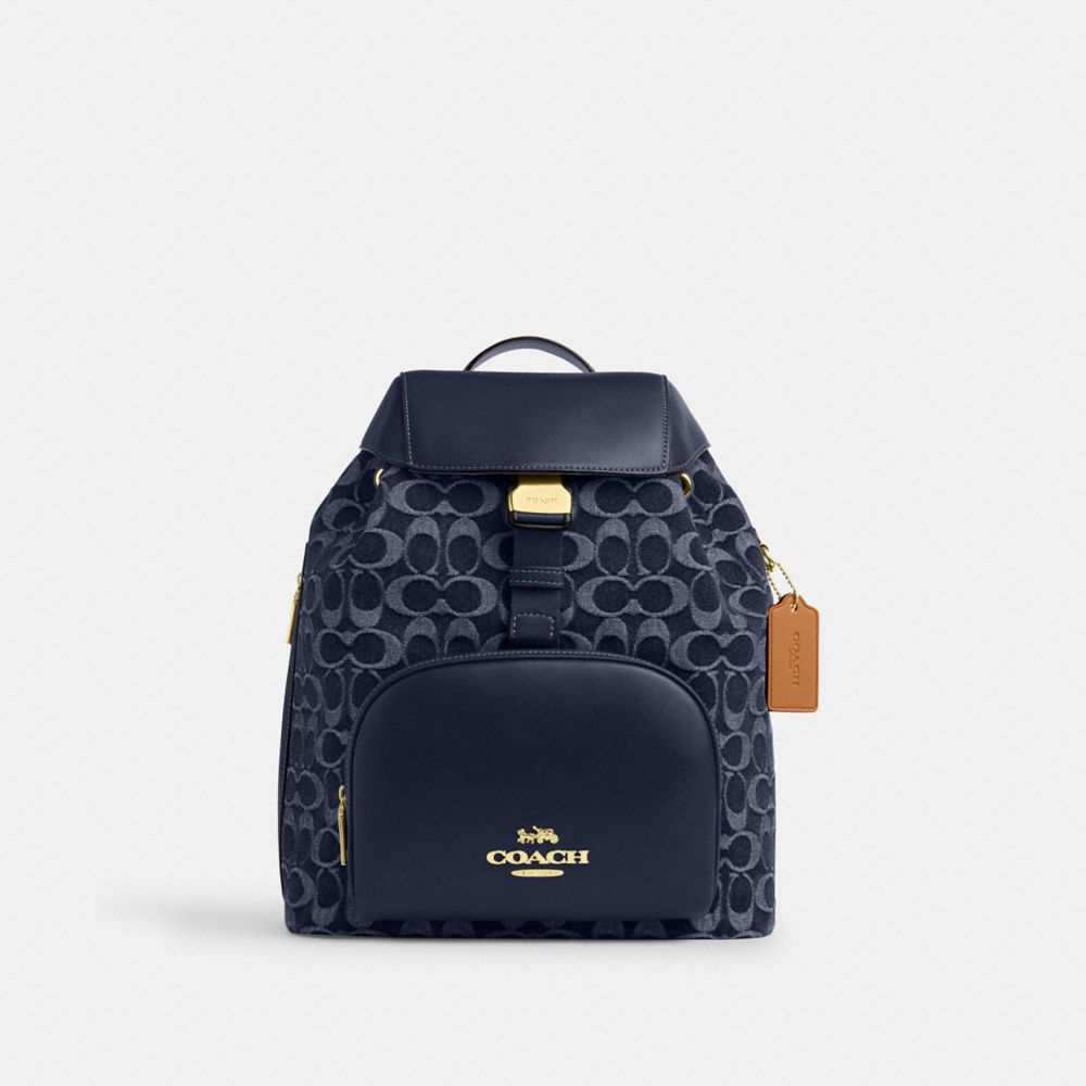 COACH®,ペース ラージ バックパック・シグネチャー デニム,ﾃﾞﾆﾑ/ﾅﾁｭﾗﾙ