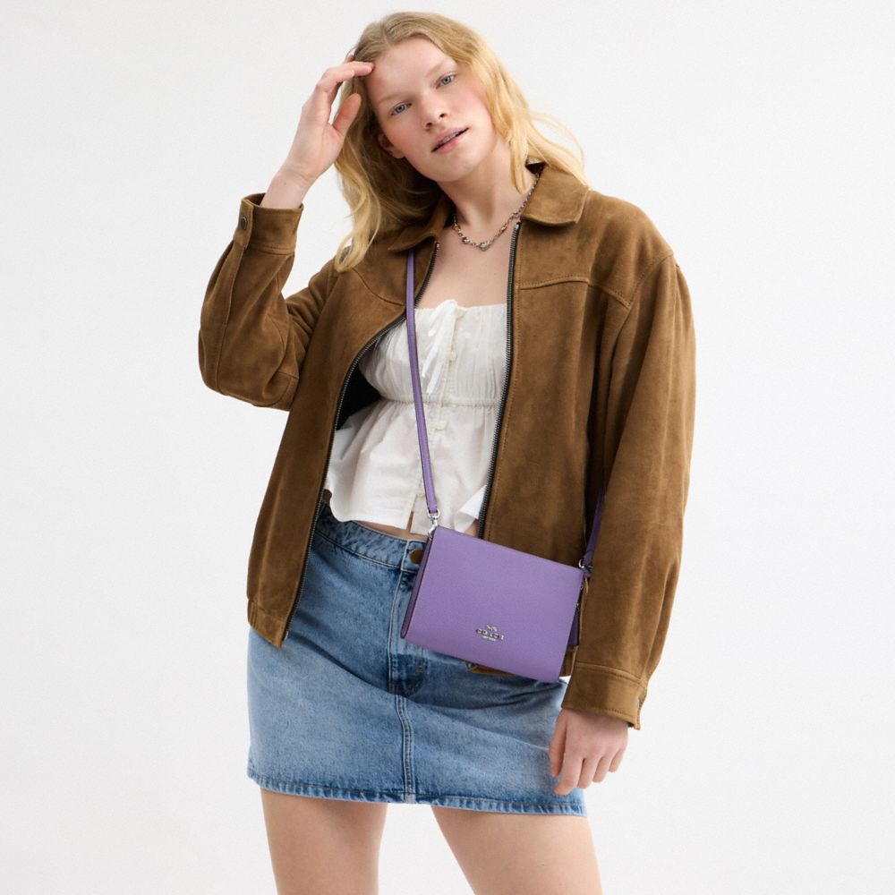 COACH®,Slim Crossbody Bag,Purple,Detail View