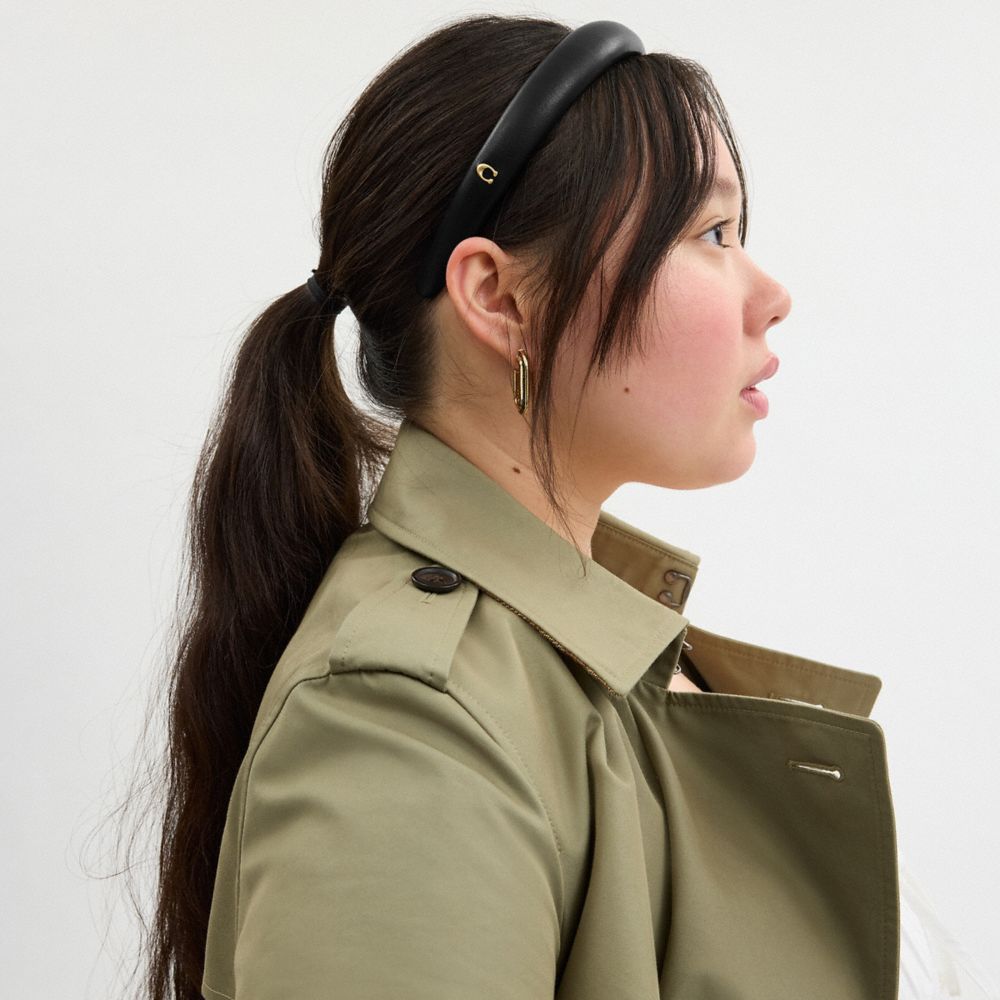 Женские аксессуары для волос Coach Leather Headband — фото 2