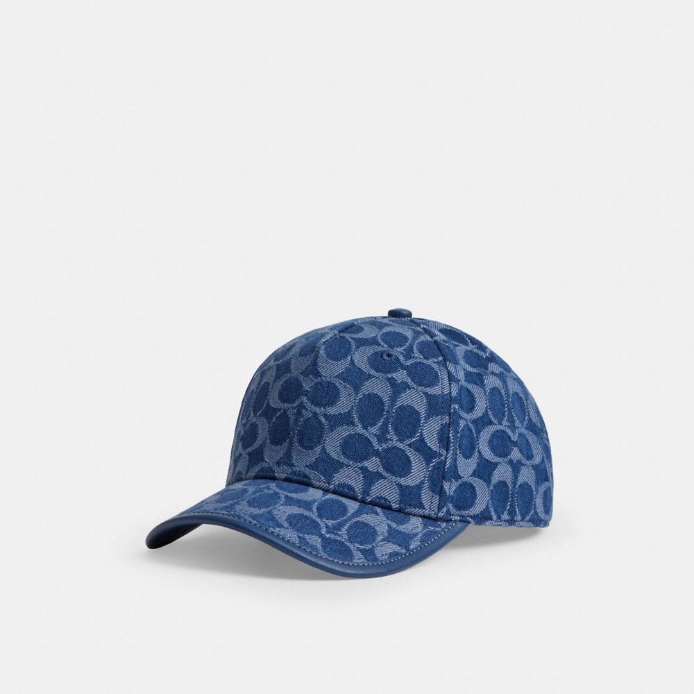 COACH®,Signature Denim Baseball Hat,,Front View