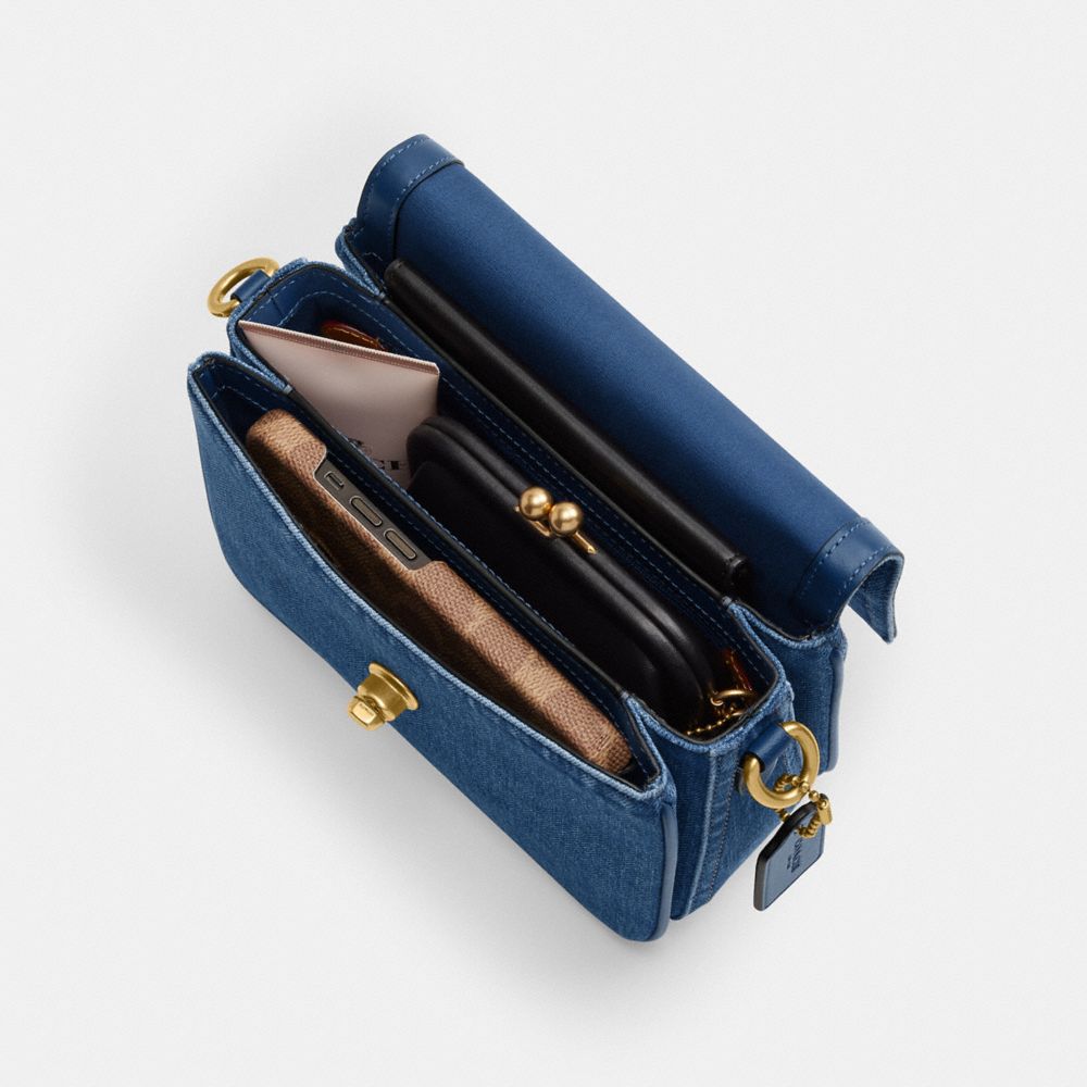 COACH®,Cassie Crossbody Bag 19,Blue,Inside View,Top View