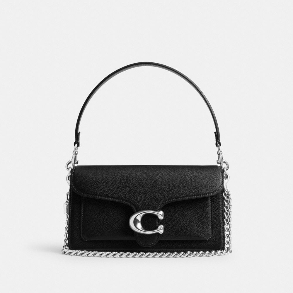 Shop Coach Short Chunky Curb Chain Strap In Silver