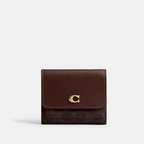 Coach Mila Small Flap Wallet In Signature Canvas