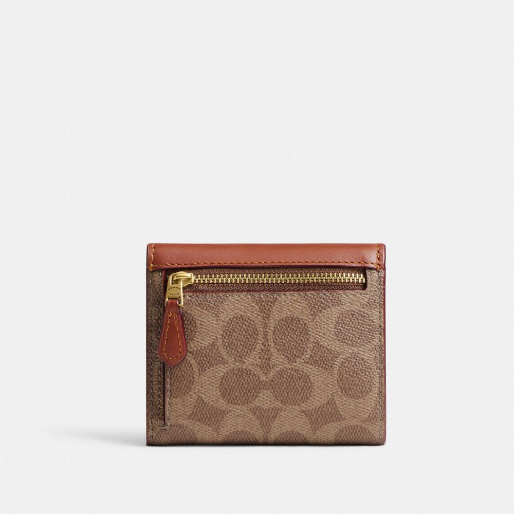 COACH®,Mila Small Flap Wallet In Signature Canvas,,Back View