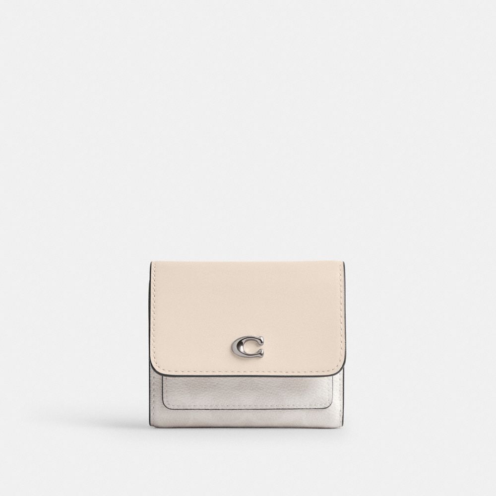 Coach Mila Kleines Portemonnaie Aus Signature-canvas Mit Umschlag In White