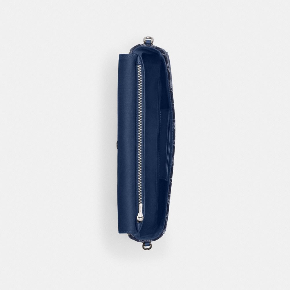 Coach Brook Flap Chain Bag In Signature Denim In Silver/deep Blue Multi