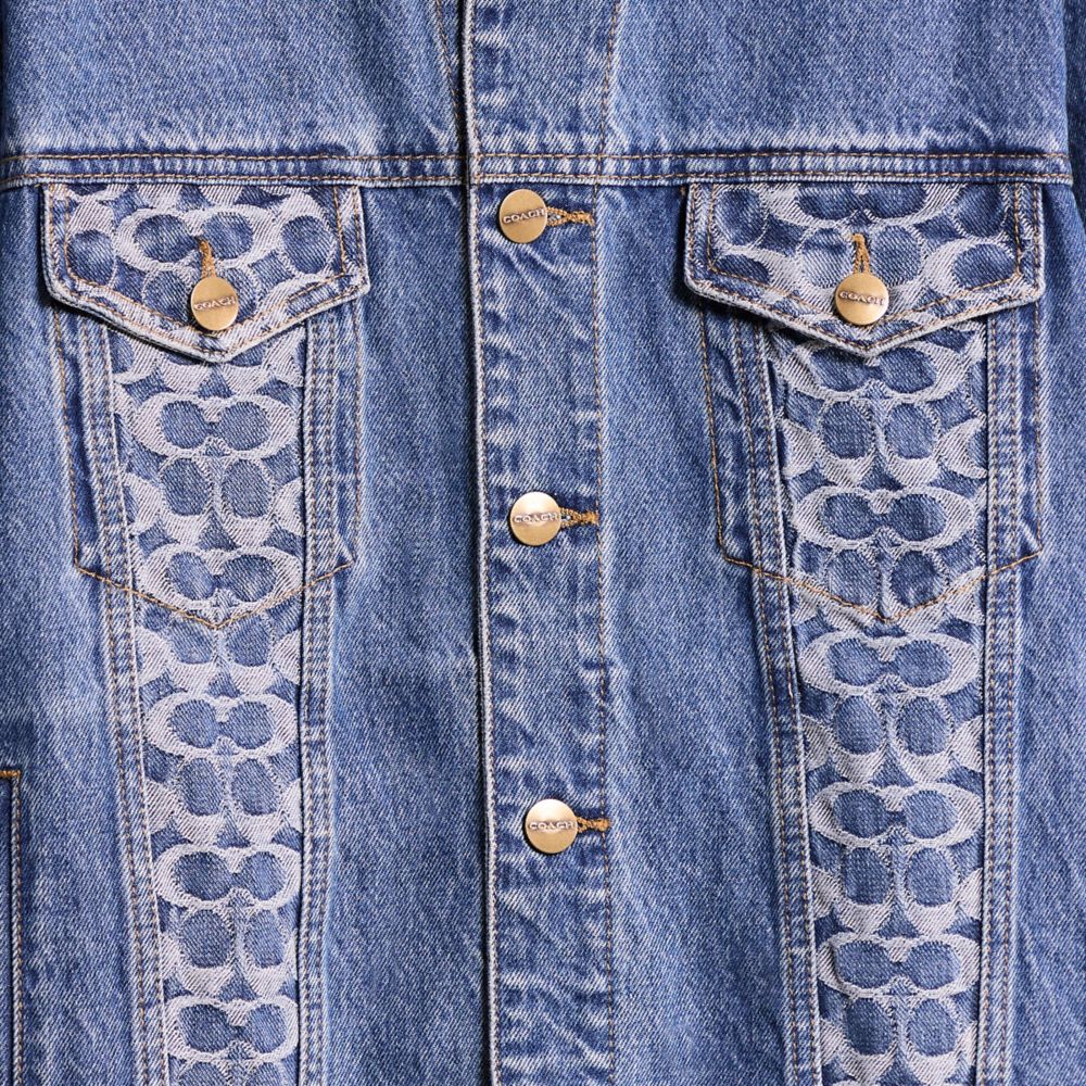 COACH®,Restored Oversized Signature Denim Jacket,,Scale View