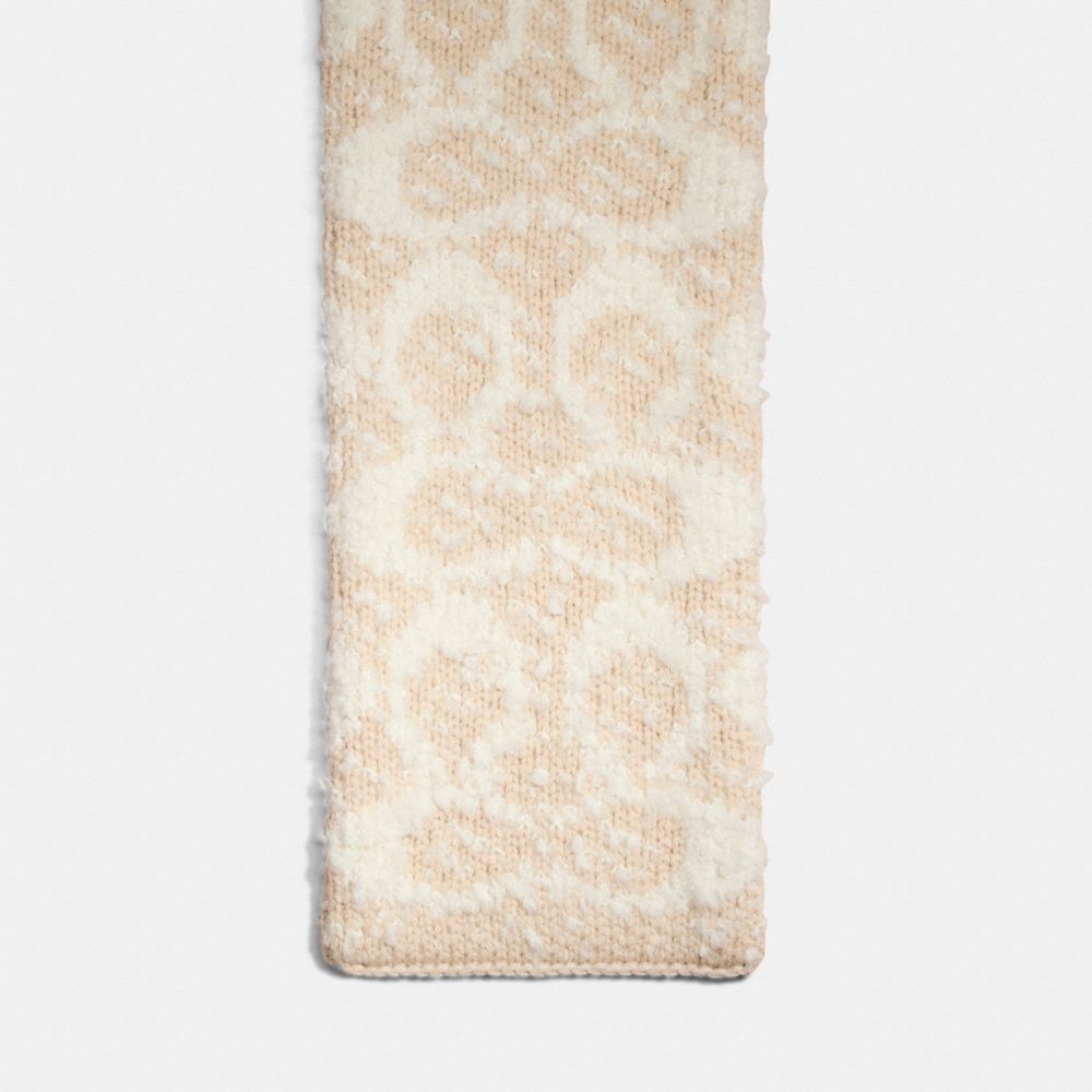 Coach Restored Signature Cashmere Scarf In Chalk