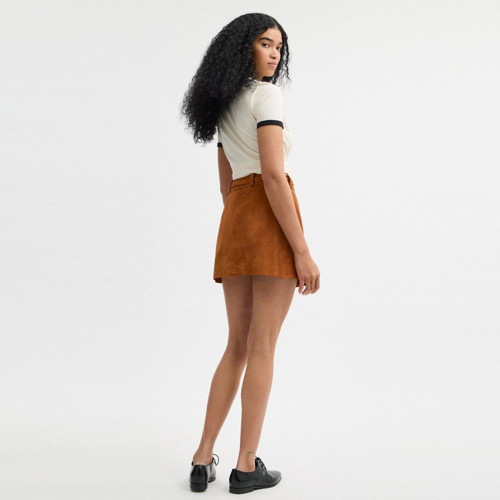 COACH®,Suede Skirt,,Scale View
