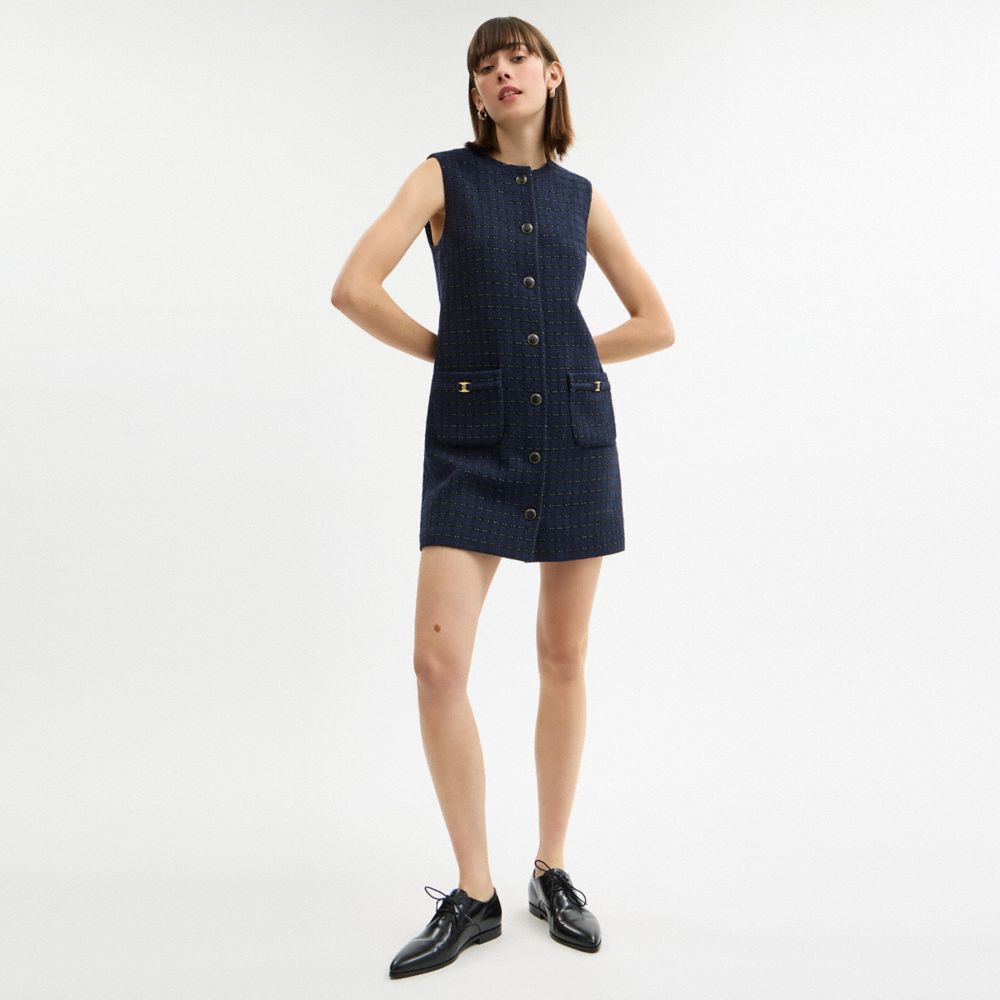 COACH®,Heritage C Boucle Dress,,Scale View