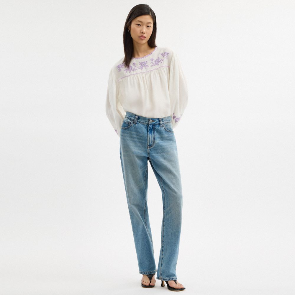 Coach Floral Embroidered Blouse