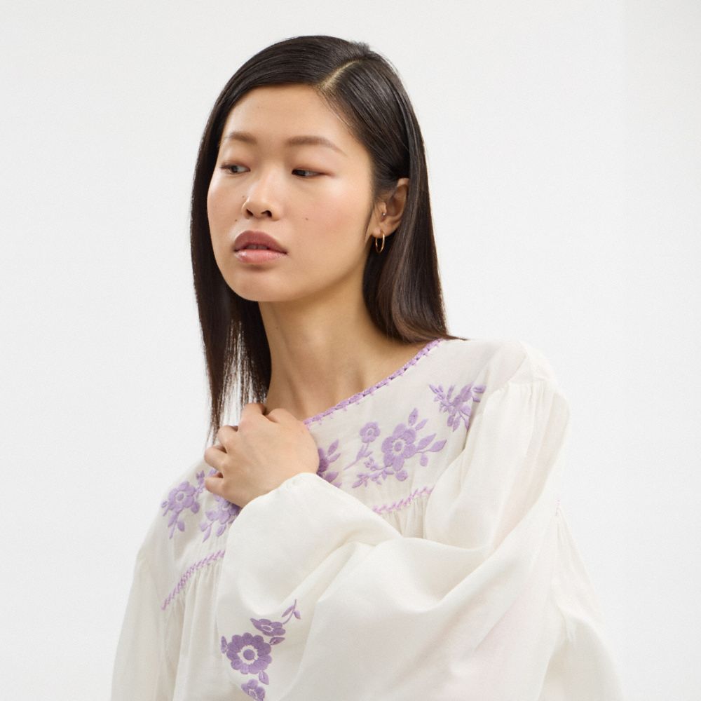 Coach Floral Embroidered Blouse
