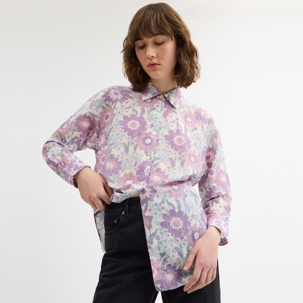 COACH®,Cotton Voile Shirt,,Detail View