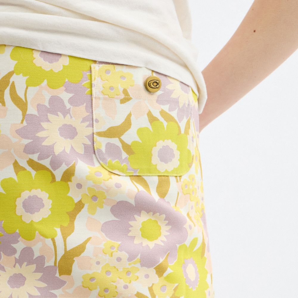 COACH®,Cotton Canvas Mini Skirt In Regenerative Cotton,,Detail View