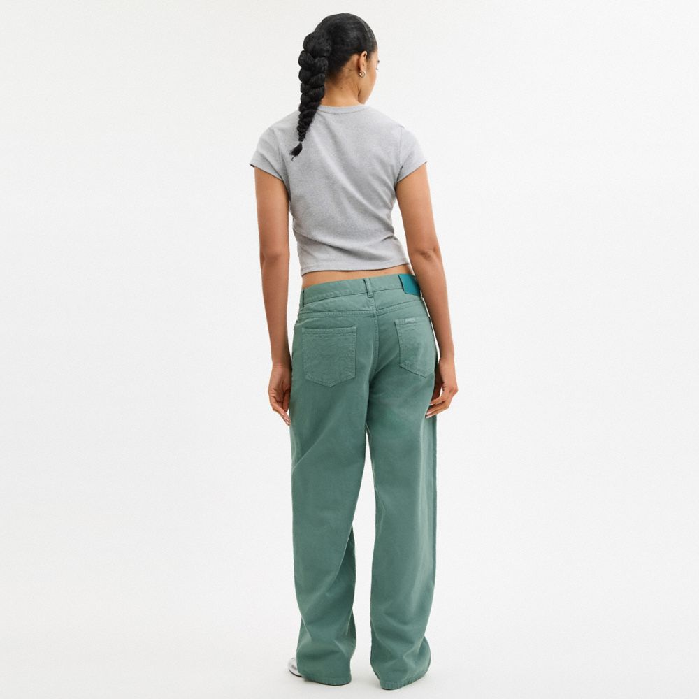 COACH®,Loose Fit Jeans,Teal,Scale View