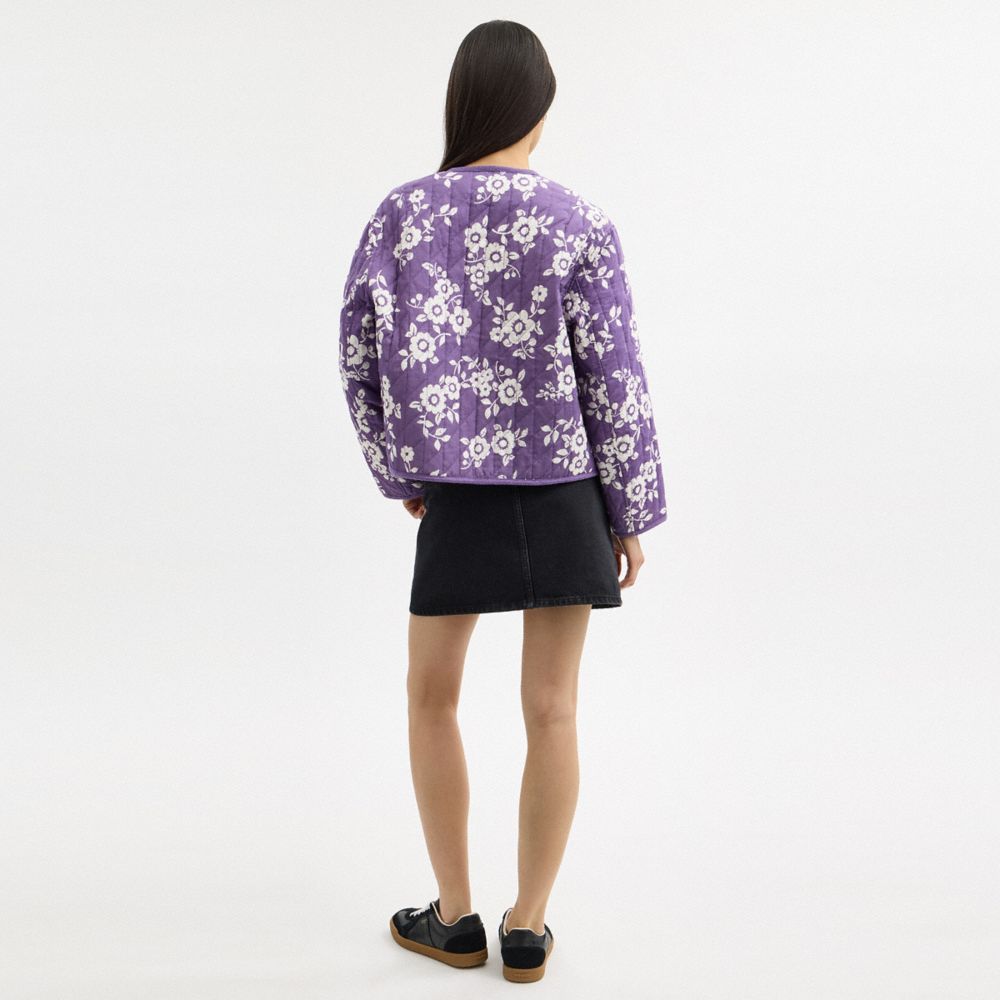 COACH®,Quilted Floral Jacket,,Scale View