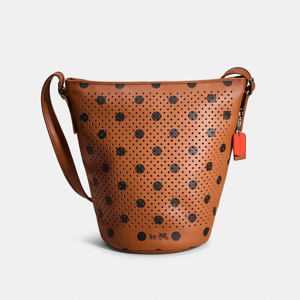 Restored Duffle In Saddle Dot Perforated Leather | COACH®