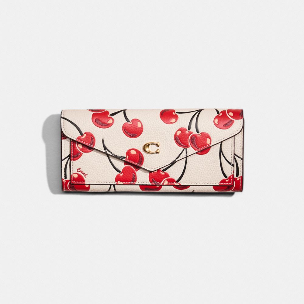 NWT Coach Wyn Soft Wallet With Cherry shops Print