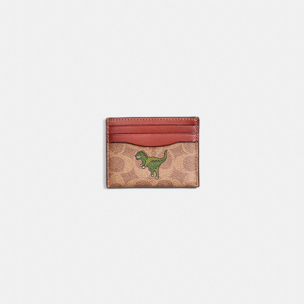 Coach Flat Card Case Signature Canvas outlets With Rexy