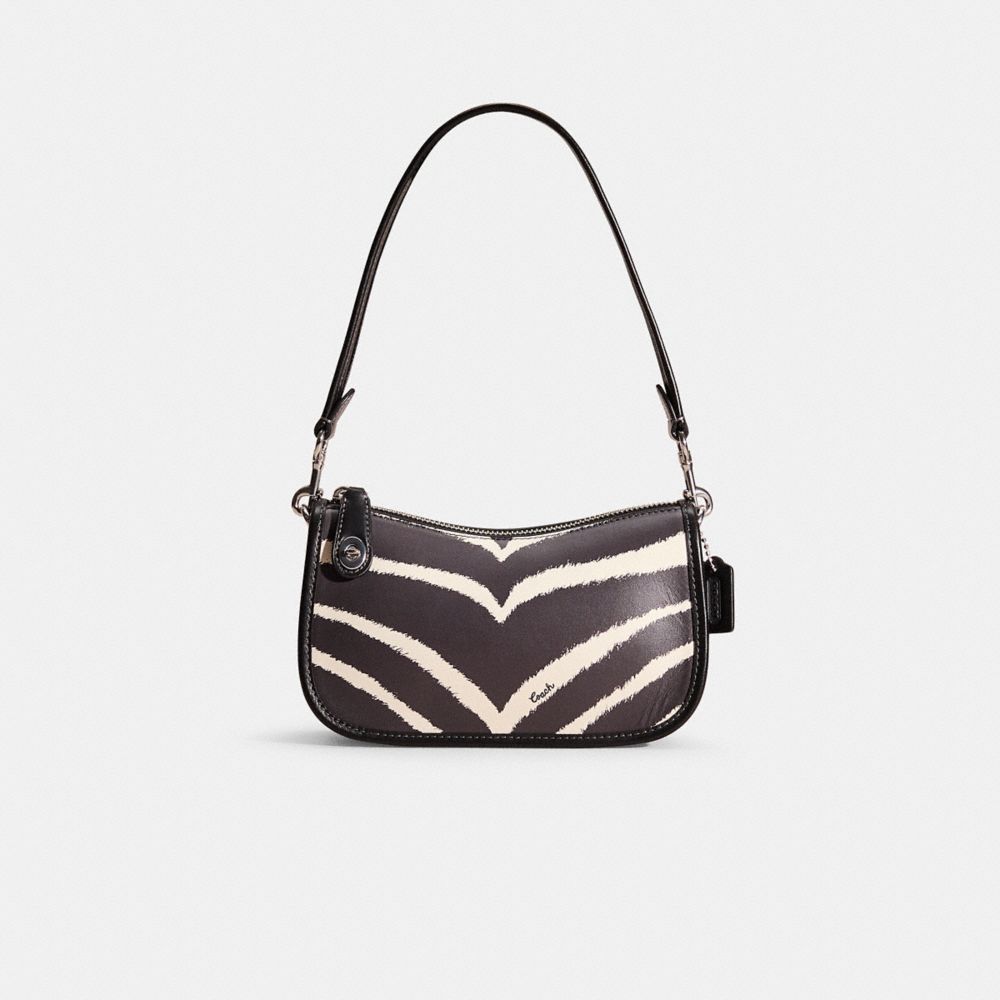 COACH®,Restored Swinger Bag 20 With Zebra Print,Multi Color,Front View