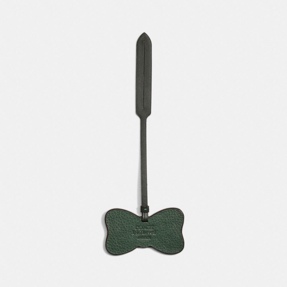 COACH®,Remade Bow Bag Charm,Leather,Bag Charm,Bow,Casual,Black,Back View