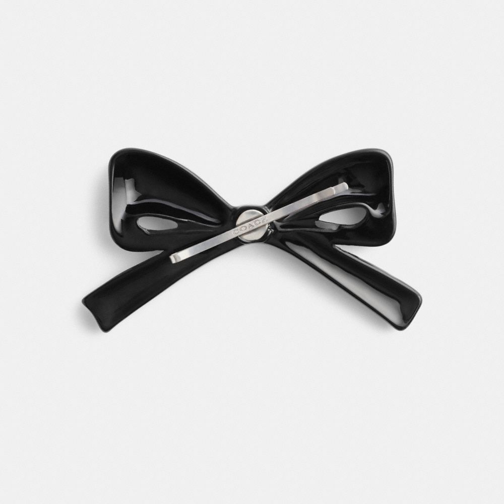 COACH®,Pavé Bow Barrette,,Inside View,Top View