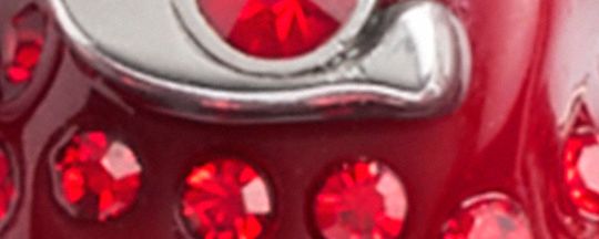 COACH®,BARRETTE À BOUCLE PAVÉE,Argent/Rouge