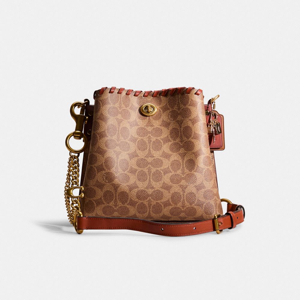 COACH®,Upcrafted Willow Bucket Bag In Signature Canvas,,Front View