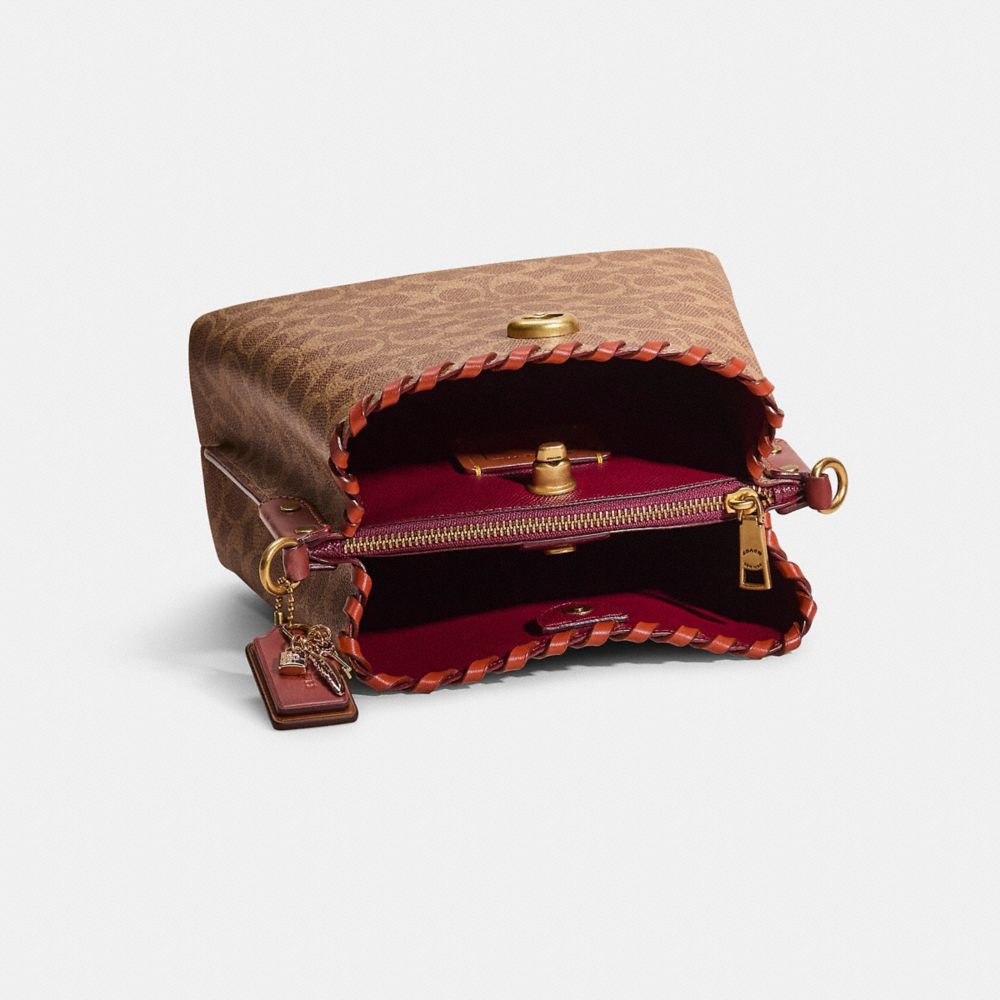 COACH®,Upcrafted Willow Bucket Bag In Signature Canvas,,Inside View,Top View